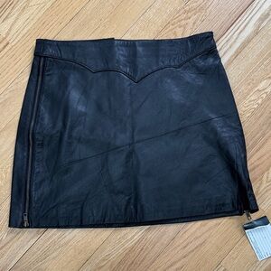 Vintage Black Leather Mini Skirt